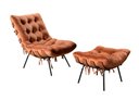 Ver imagem 1 de Poltrona Costela com Puff Cor:Veludo Terracota 400