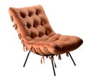 Ver imagem 3 de Poltrona Costela com Puff Cor:Veludo Terracota 400
