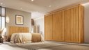 Ver imagem 1 de Guarda-Roupa Casal Ripado 3 Portas e 6 Gavetas 100% MDF York 3R Marrom/Peróba