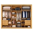 Ver imagem 3 de Guarda Roupa Casal 3 Portas de Correr Ripadas e 6 Gavetas 100% MDF York