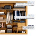 Ver mais imagens de Guarda Roupa Casal 3 Portas de Correr Ripadas e 6 Gavetas 100% MDF York
