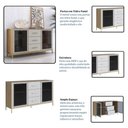 Ver imagem 6 de Balcão Armário Multiuso para Cozinha Sala de Jantar Arenas 150cm Industrial Placa e Ponto