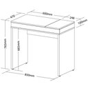Ver imagem 6 de Escrivaninha Mind Moderno 2 Portas MDP 85cm Carvalho e Branco