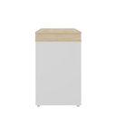 Ver imagem 3 de Escrivaninha Mind Moderno 2 Portas MDP 85cm Carvalho e Branco