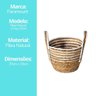 Cesto Fibra Natural Palha e Branco com Alça 20cm X 23cm - Paramount - 6