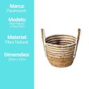 Ver imagem 6 de Cesto Fibra Natural Palha e Branco com Alça 20cm X 23cm - Paramount