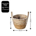 Ver imagem 4 de Cesto Fibra Natural Palha e Branco com Alça 20cm X 23cm - Paramount