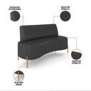 Ver imagem 7 de Sofá 2 Lugares Living 135cm Pé Ferro Dourado Maraú Sint Pu Preto K01 - D\'rossi