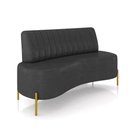 Ver imagem 1 de Sofá 2 Lugares Living 135cm Pé Ferro Dourado Maraú Sint Pu Preto K01 - D\'rossi