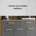 Ver imagem 6 de Armário de Cozinha Compacta Mdf 6 Portas Viena Plus - Freijó/gris