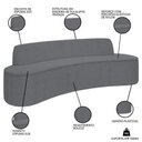 Ver imagem 2 de Sofá 5 Lugares para Sala de Estar Living 280cm Koane D06 Bouclê Cinza - Mpozenato