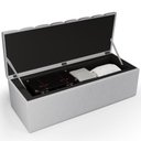 Ver imagem 2 de Kit Cabeceira Cama Box Queen 160cm com Calçadeira Baú Dália W01 Linho Cinza - Lyam Decor