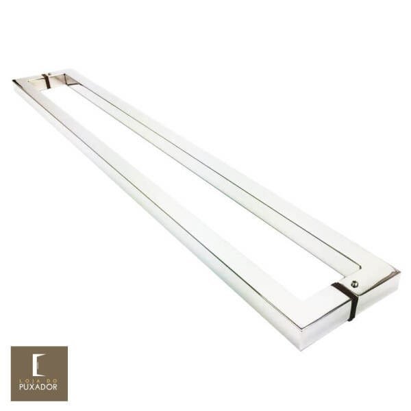 Puxador Para Portas Duplo em Aço Inox 304 Modelo Slin Polido Brilhante para portas: pivotantes/ - AÇ - 2