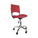Ver imagem 1 de Cadeira Giratoria Ergoplax Secretaria Cromada - Vermelho