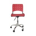 Ver imagem 2 de Cadeira Giratoria Ergoplax Secretaria Cromada - Vermelho