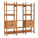 Ver imagem 6 de Guarda Roupa Closet 2,20 m com Gavetas Prateleiras e Cabideiro 100% MDF Dalla Costa Cor:Freijó