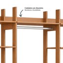 Ver imagem 3 de Guarda Roupa Closet 2,20 m com Gavetas Prateleiras e Cabideiro 100% MDF Dalla Costa Cor:Freijó
