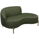Ver imagem 1 de Sofá Curvo 2 Lugares 150cm Braço Dir. Thommy Pés Ouro Linho Verde - Nexta Casa