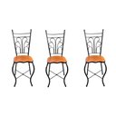 Ver imagem 1 de Cadeira de Jantar para Mesa de Chá Conjunto com 3 Estilo Industrial Rustica Ferro e Madeira