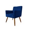 Poltrona Vick em Veludo Pés Palito - Azul Marinho - 2