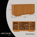 Ver mais imagens de Buffet Aparador Sala de Jantar 4 Portas Arcus 180 cm Orgânico com LED - Cedro