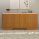 Ver imagem 5 de Buffet Aparador Sala de Jantar 4 Portas Arcus 180 cm Orgânico com LED - Cedro