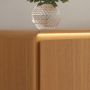 Ver imagem 4 de Buffet Aparador Sala de Jantar 4 Portas Arcus 180 cm Orgânico com LED - Cedro