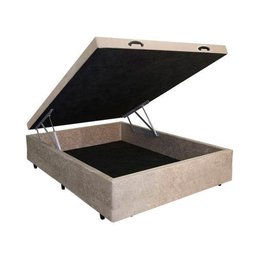 Base Box Baú Viúva Santo Box Suede Bege 47x128x188 - 2