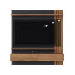 Painel para Tv Home Suspenso Ambiente Juriti 1.5 Noce Milano Preto Acetinado – Colibri - 5