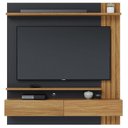 Ver imagem 2 de Painel para Tv Home Suspenso Ambiente Juriti 1.5 Noce Milano Preto Acetinado – Colibri