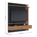 Ver imagem 3 de Painel para Tv Home Suspenso Ambiente Juriti 1.5 Noce Milano Preto Acetinado – Colibri