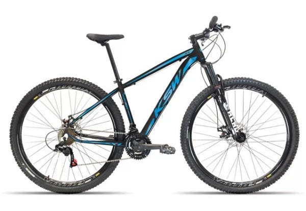 Bicicleta Aro 29 Ksw XL 24 Marchas Câmbios Shimano Freio A Disco - Preto com Azul - 19 - 1