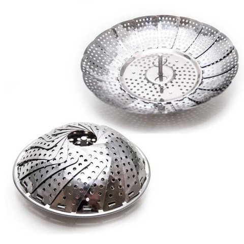 Kit 03 Cestos Cozimento a Vapor Inox Cozinha Panela 22cm