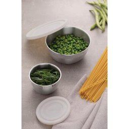 Jogo De Potes Tramontina Aço Inox Com Tampa Plástica 3 Peças - 4