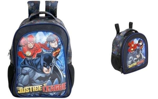 Kit Liga Da Justiça Mochila + Lancheira Infantil - Xeryus - 1