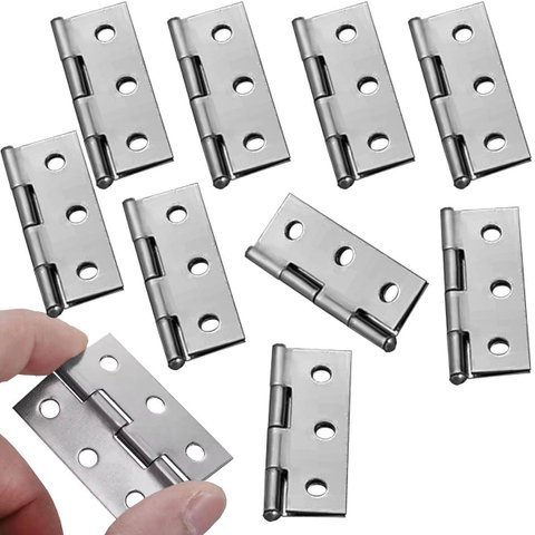 Kit 10 Dobradiça Inox Pequena, Não Enferruja 4,5cm