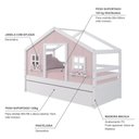 Ver imagem 5 de Bicama Casinha Dos Sonhos Madeira Maciça Rosa/ Branco Housin