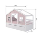 Ver imagem 4 de Bicama Casinha Dos Sonhos Madeira Maciça Rosa/ Branco Housin
