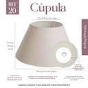 Ver imagem 2 de Cúpula de Abajur 20x10x30cm Tecido Algodão Soquete Importado Ref 20