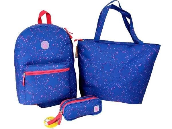Kit Mochila Impermeável + Estojo + Bolsa Tote Mf2151 - 1