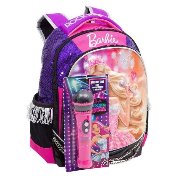 Mochila Média Barbie Rock N' Royals Roxa Sestini - Violeta escuro - 1