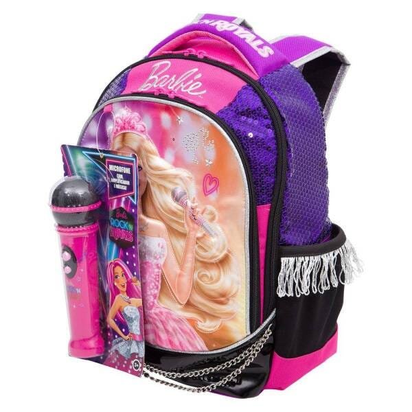 Mochila Média Barbie Rock N' Royals Roxa Sestini - Violeta escuro - 2