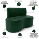 Ver imagem 4 de Sofá 2 Lugares Orgânico para Sala de Estar Living Larissa L02 Couríssimo Verde - Lyam Decor