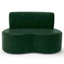 Ver imagem 3 de Sofá 2 Lugares Orgânico para Sala de Estar Living Larissa L02 Couríssimo Verde - Lyam Decor