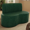 Ver imagem 2 de Sofá 2 Lugares Orgânico para Sala de Estar Living Larissa L02 Couríssimo Verde - Lyam Decor
