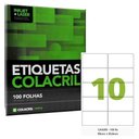 Ver imagem 1 de Etiqueta Adesiva A4 99 X 55,8 Mm 100 Folhas Colacril Ca4350