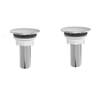 kit 2 Plug Tapa Furo Cromado Acabamento Redondo Torneira Balcão Parede Bidê Blukit 50mm - 1