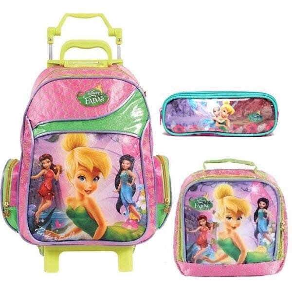 Kit Mochila Fadas Disney Infantil Com Lancheira E Estojo - 1
