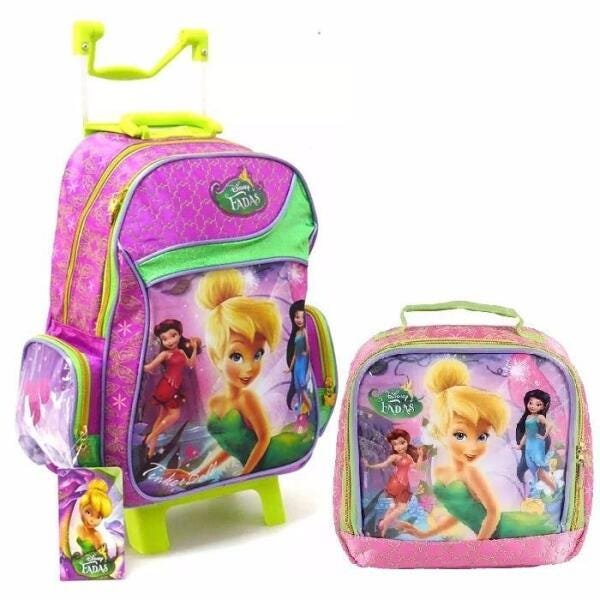 Kit Mochila Fadas Disney Infantil Com Lancheira E Estojo - 5