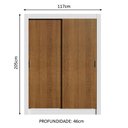 Ver imagem 3 de Guarda-Roupa Solteiro Madesa Denver 2 Portas de Correr Branco/Rustic Cor:Branco/Rustic